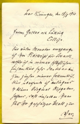 Letter to Gustaf and Ludvig Collijn